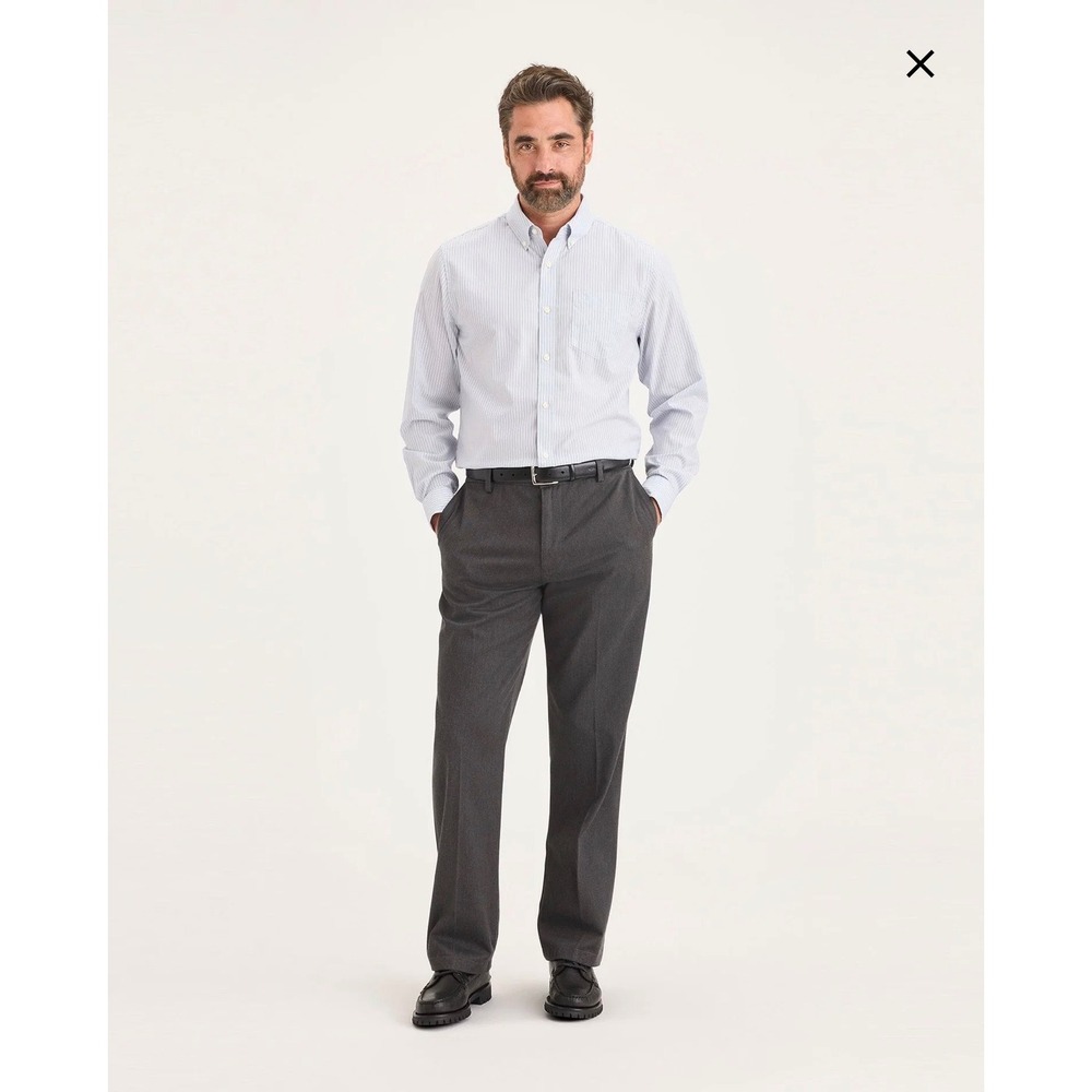 Dockers Classic Fit Trousers Charcoal Grey Straight Leg Size 36x30